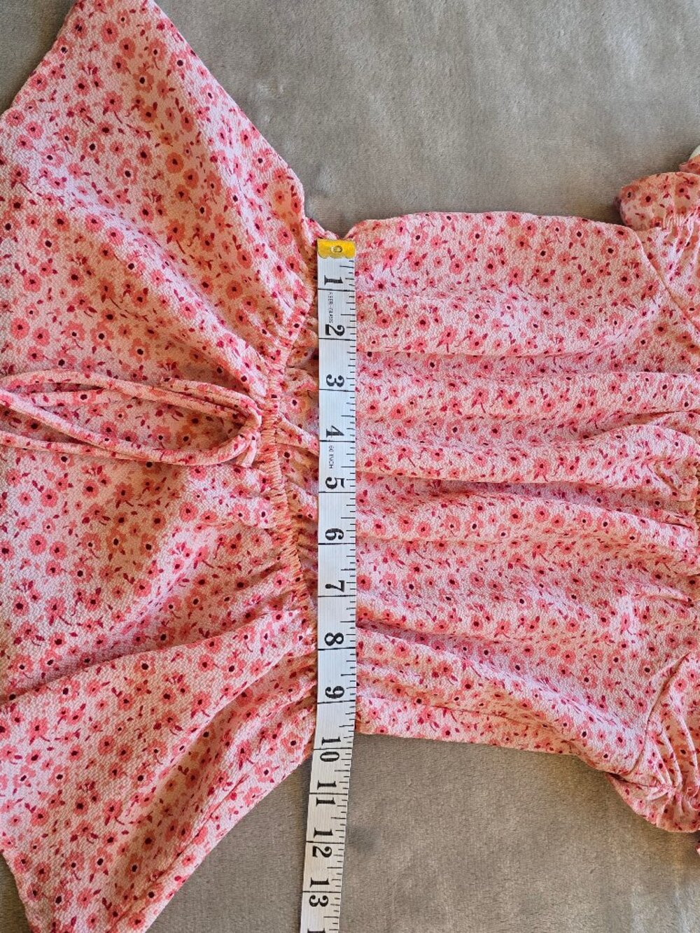 Monteau Los Angeles Pink Floral Smocked Off-Shoulder Top Blouse XS - Picture 2 of 8